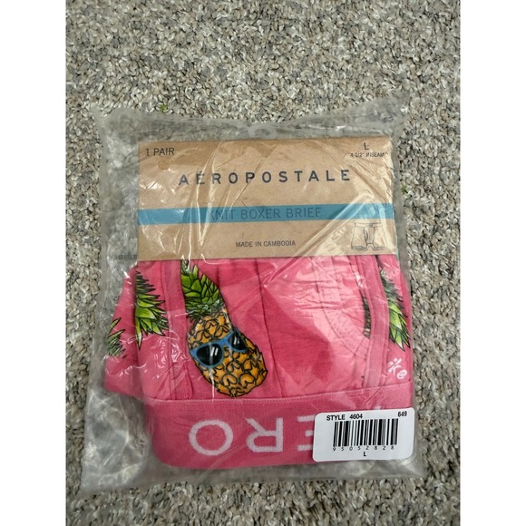 Aeropostale Men's Tropic Pineapple 4.5" Knit Boxer Briefs  – Size Large – NWT - Picture 2 of 4